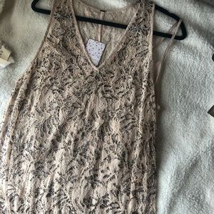 Free People Shine on Midi Dress nude